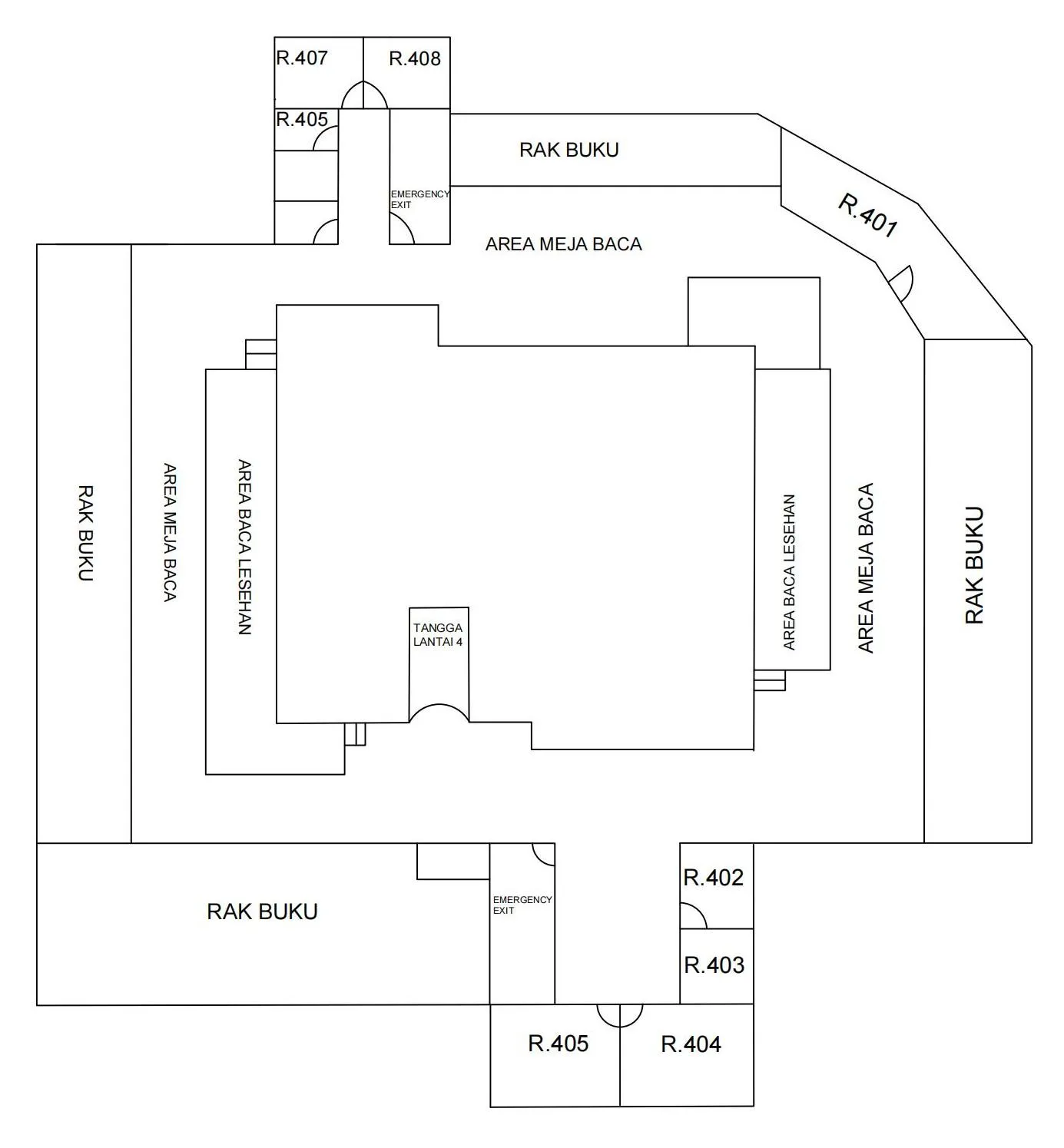Denah Lantai 4 Perpustakaan Universitas Sumatera Utara